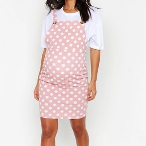 Polka dot maternity dress. Barely worn. White shirt not included.